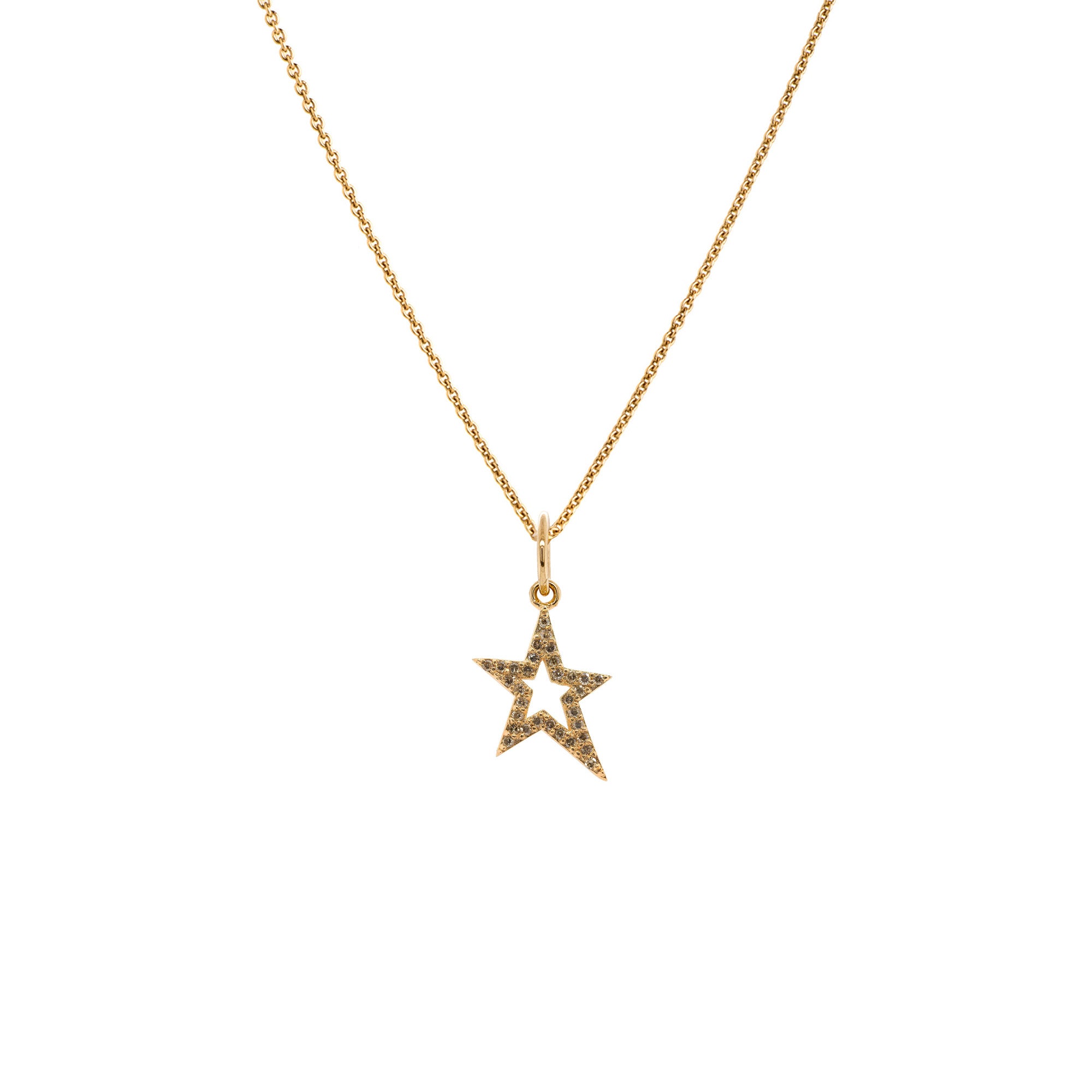 BABY HOLLOW DIAMOND STAR PENDANT