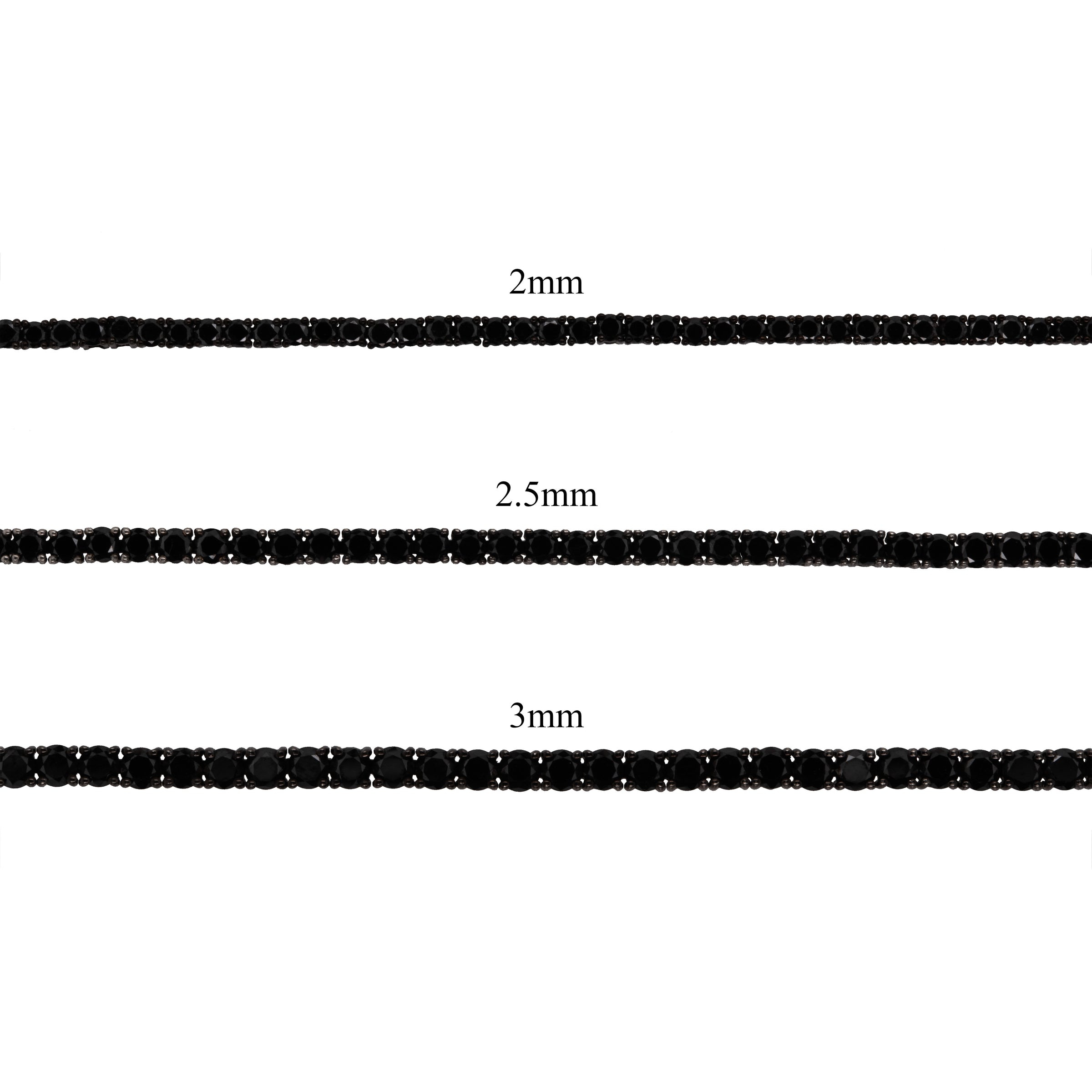2MM BLACK DIAMOND TENNIS BRACELET