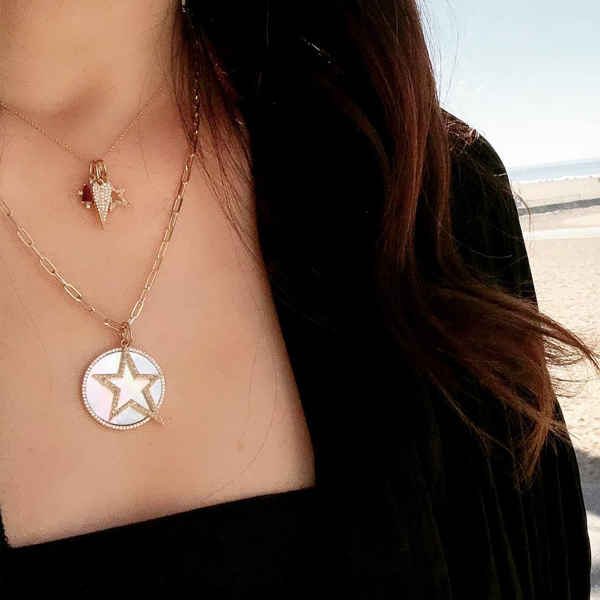 BABY HOLLOW DIAMOND STAR PENDANT - Bridget King Jewelry