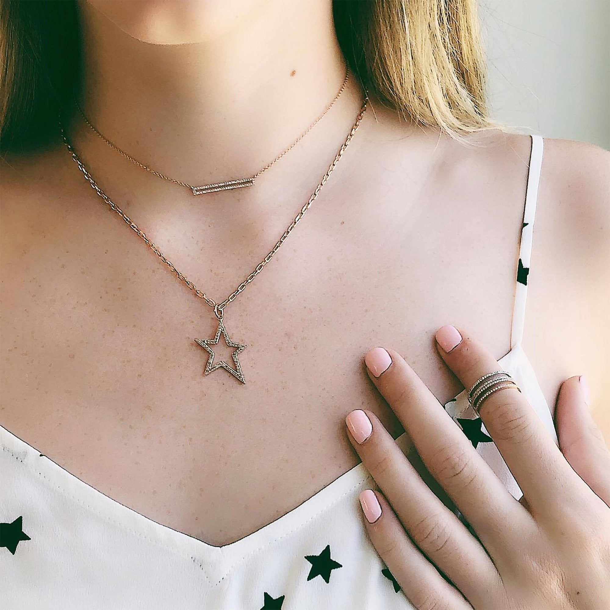 OPEN BAR DIAMOND NECKLACE - Bridget King Jewelry