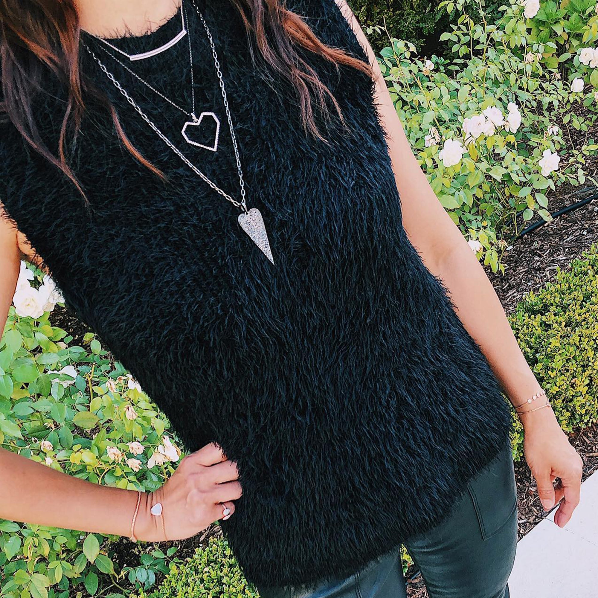 CURVED OPEN BAR DIAMOND NECKLACE - Bridget King Jewelry