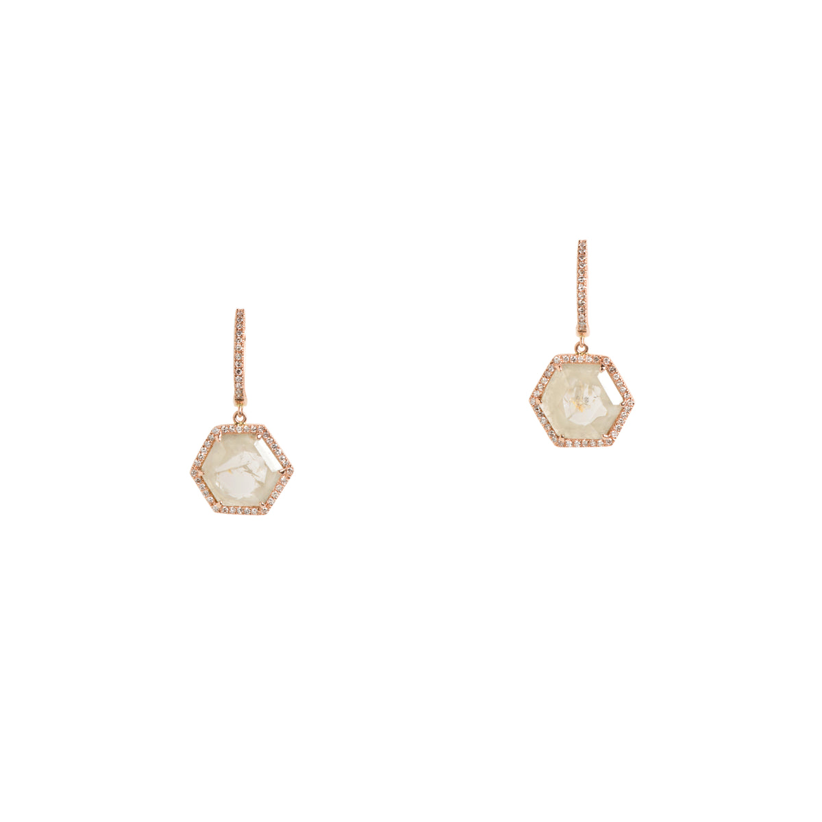 HEXAGON SLICED DIAMOND EARRINGS - Bridget King Jewelry
