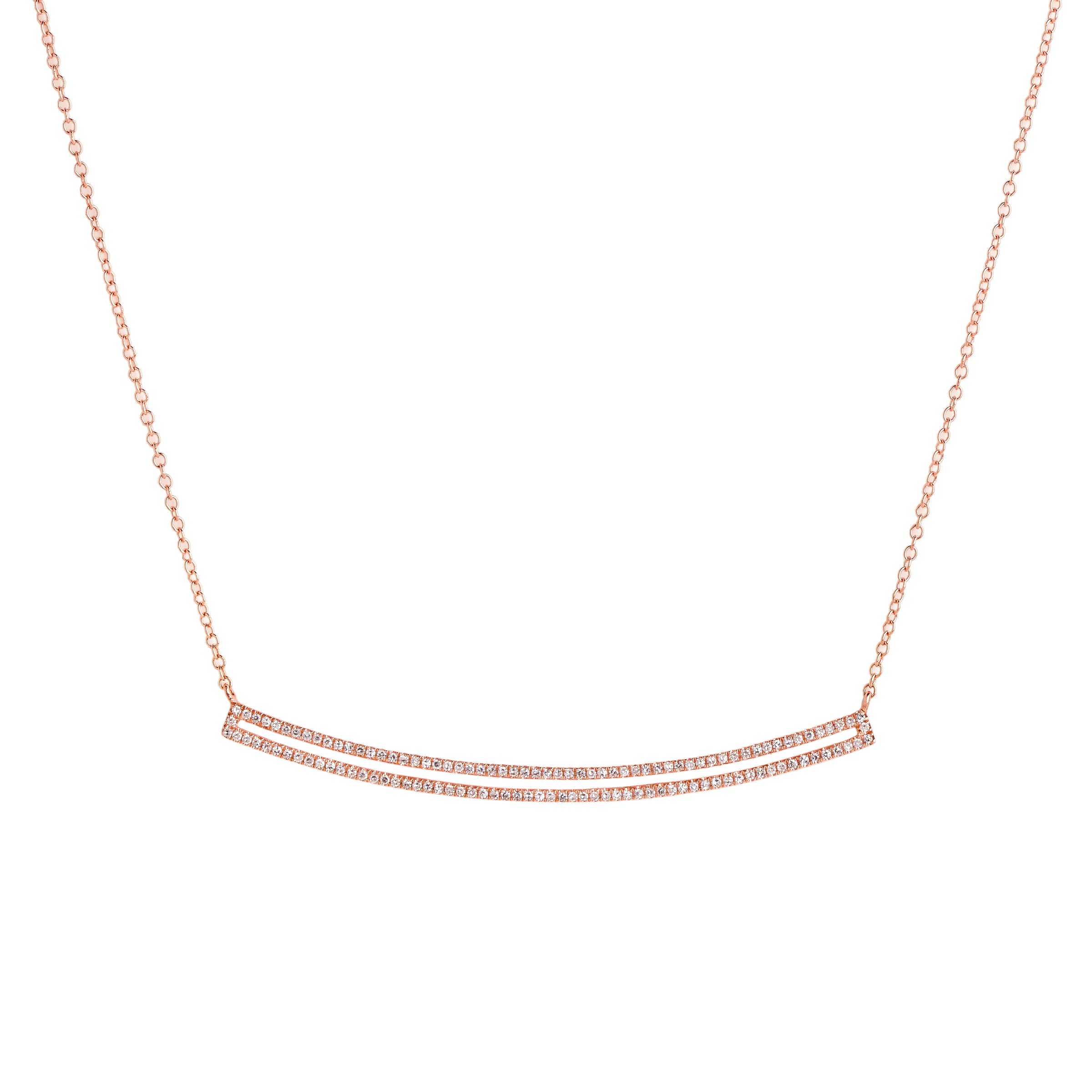 CURVED OPEN BAR DIAMOND NECKLACE - Bridget King Jewelry