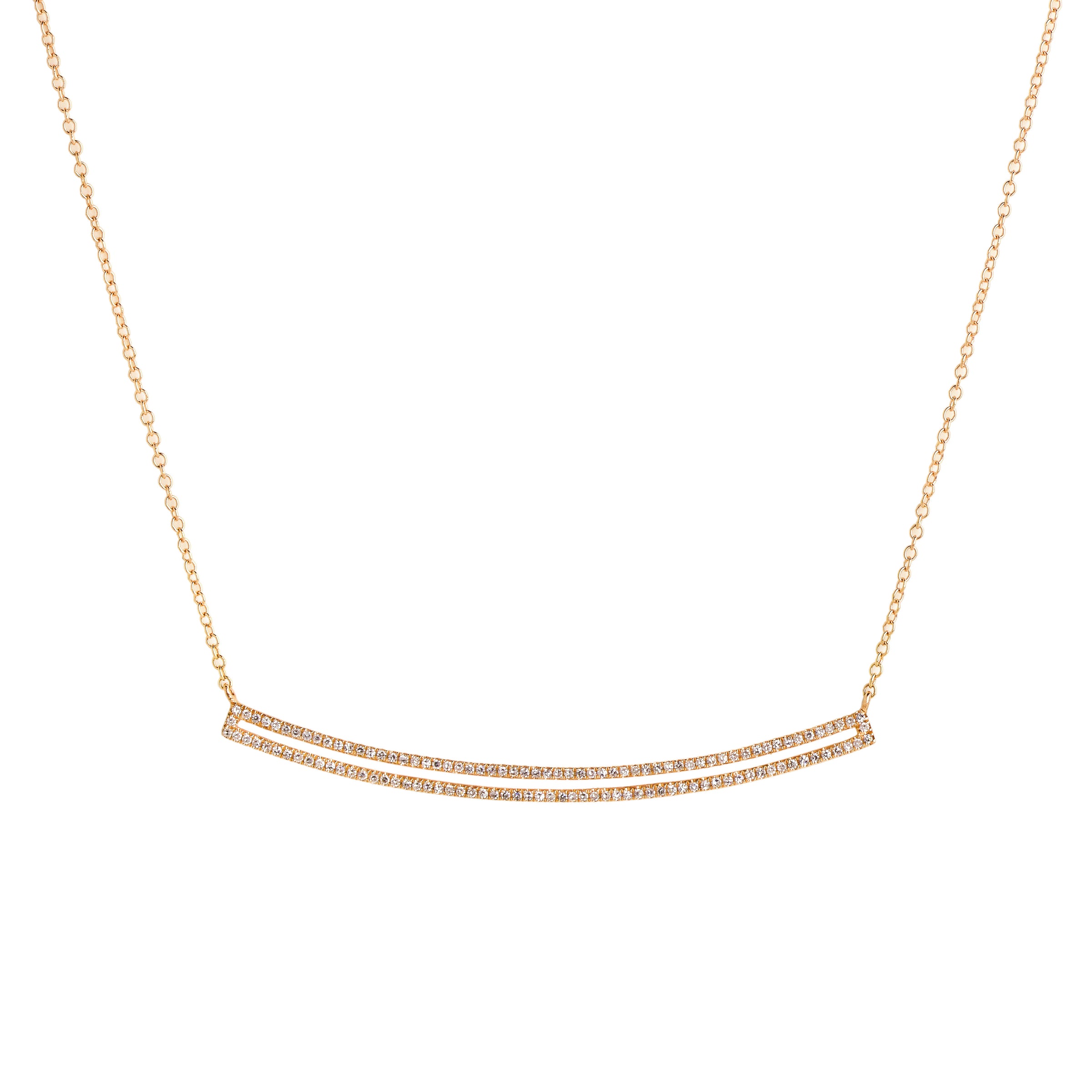 CURVED OPEN BAR DIAMOND NECKLACE - Bridget King Jewelry