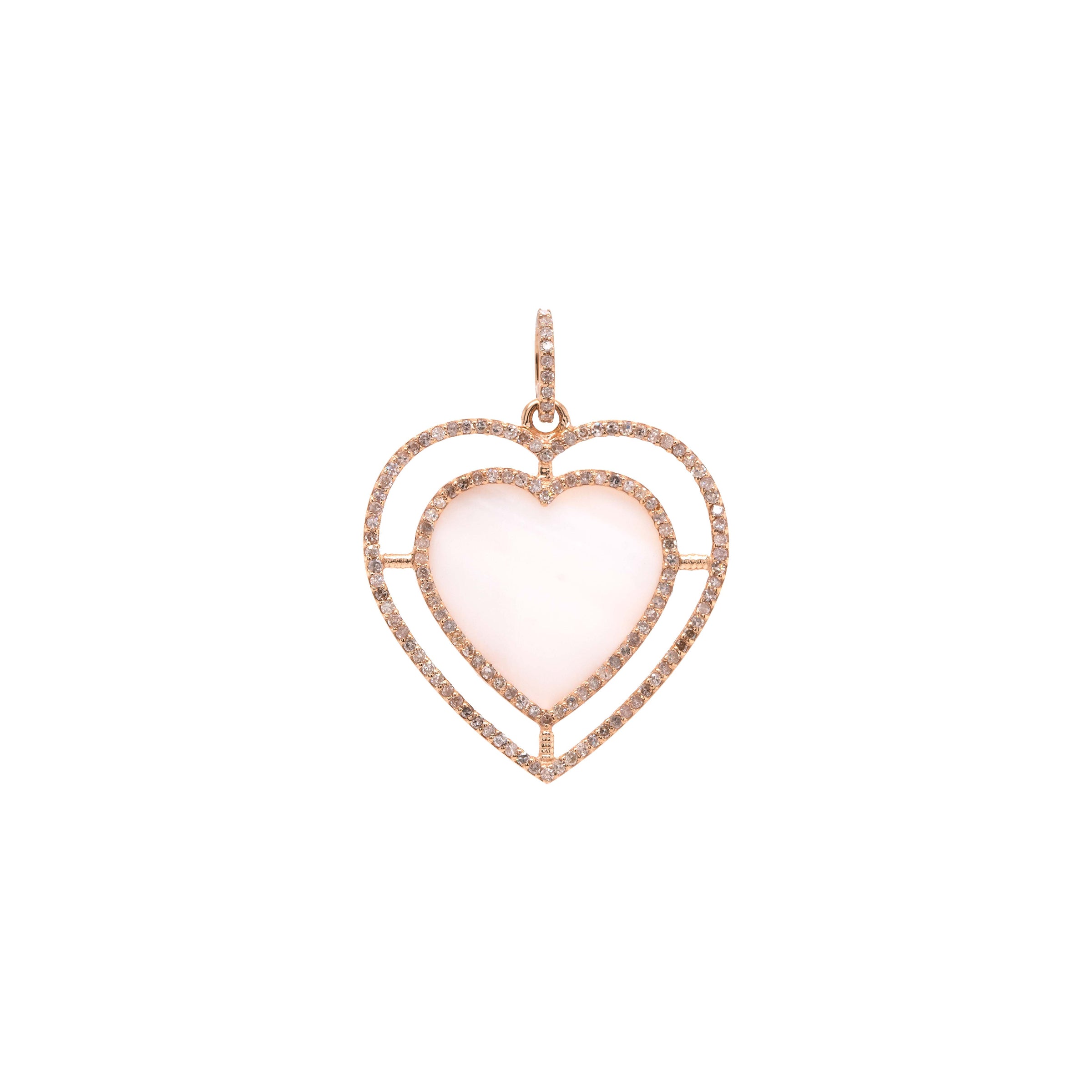 MOTHER-OF-PEARL HALO HEART PENDANT