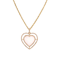 MOTHER-OF-PEARL HALO HEART PENDANT