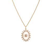 MOTHER-OF-PEARL DAZZLE EVIL EYE PENDANT