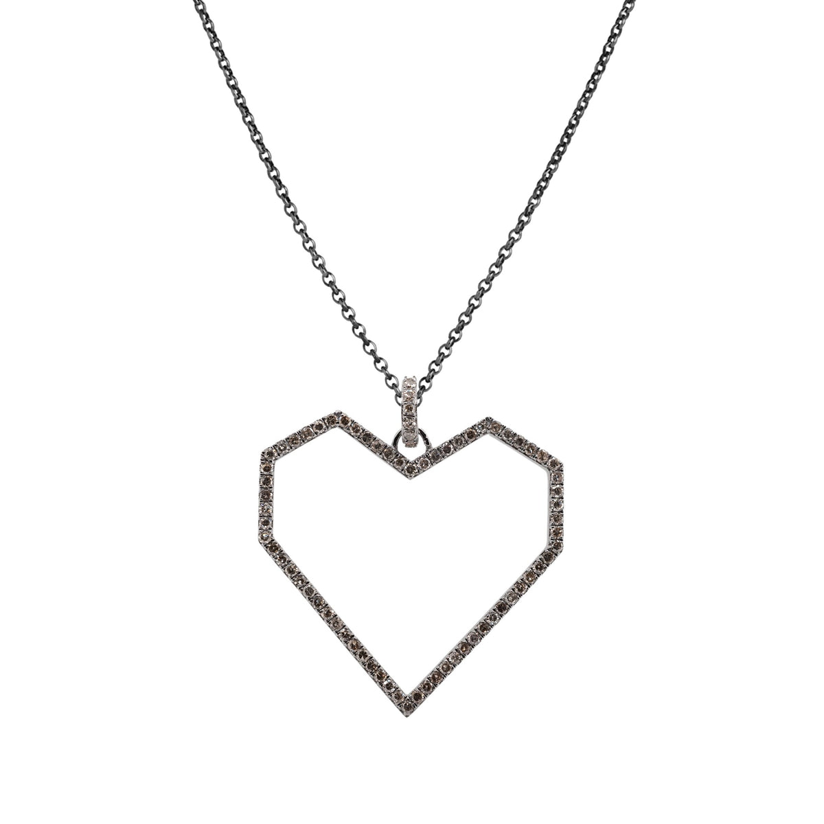 LARGE ANGULAR OPEN HEART PENDANT - Bridget King Jewelry