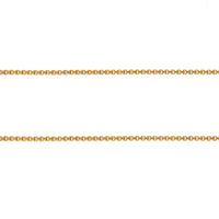 1.8mm Box Chain: 14K gold 1.8mm box chain necklace on a white background