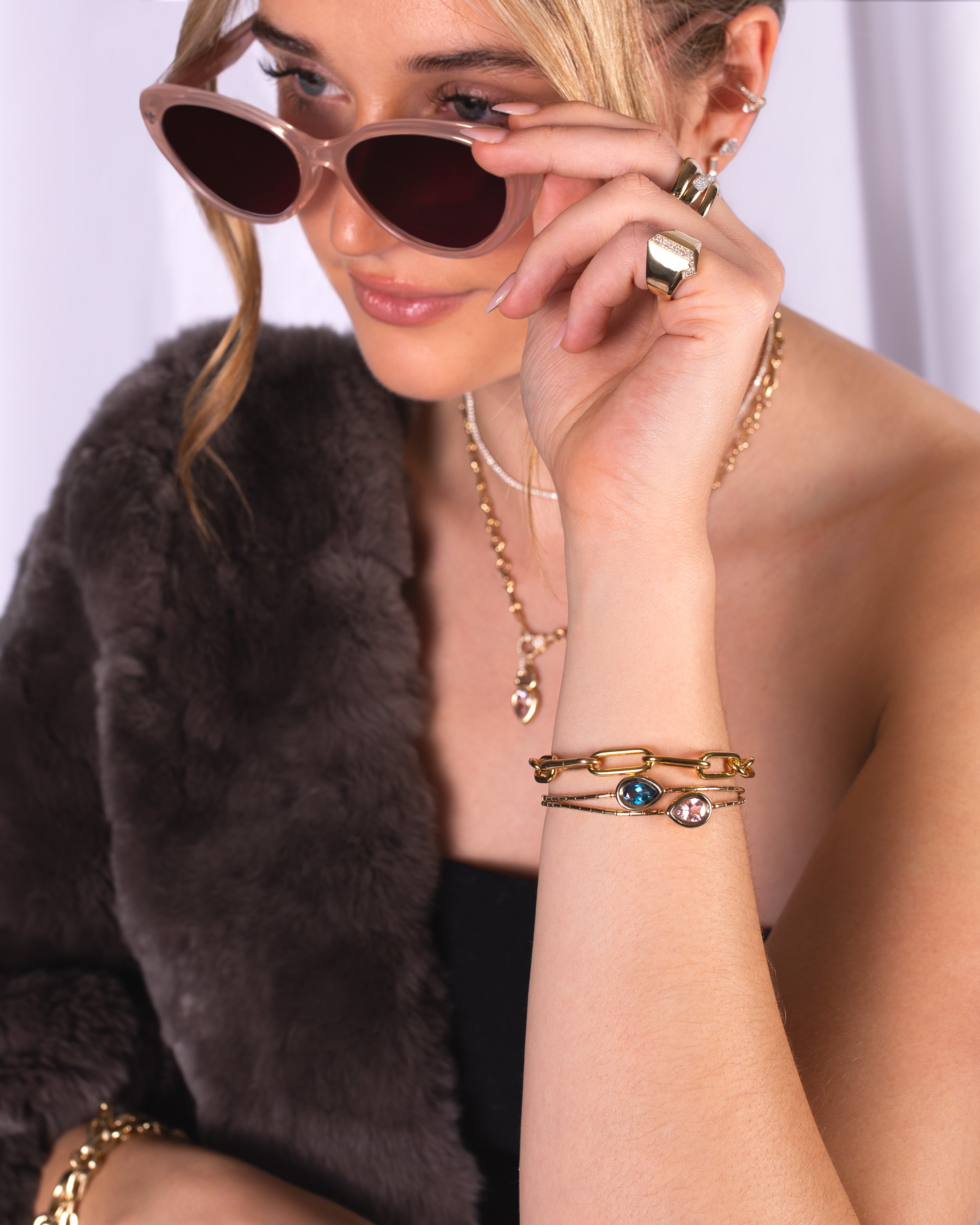 MORGANITE LIQUID TEARDROP BRACELET