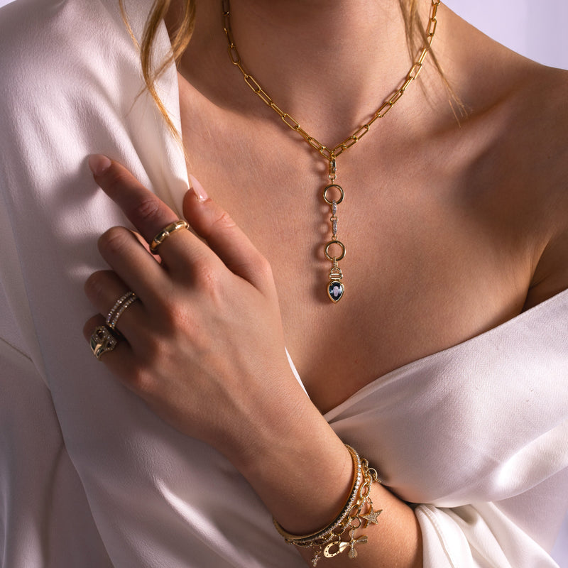 DIAMOND MULTI-LINK CHARM CLASP