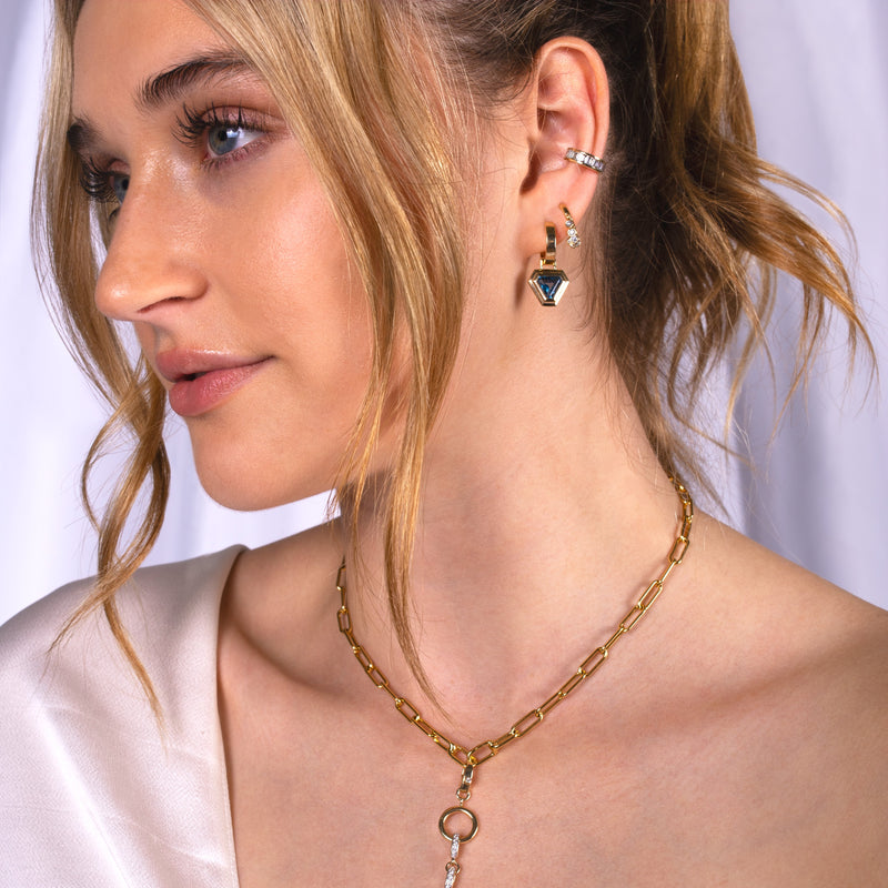 DOUBLE BEZEL LONDON BLUE TOPAZ TRILLION DROPS