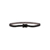 back view of 3MM black diamond tennis bracelet, Bracelet with black stones on a white background