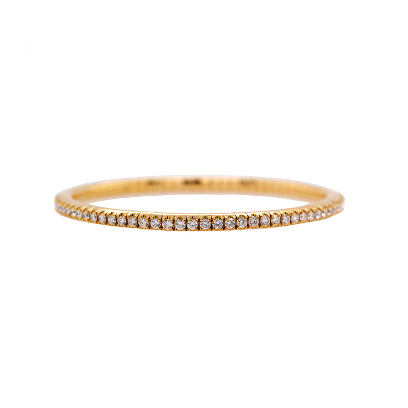 3mm Diamond Stretch Tennis Bracelet, 14K yellow gold,  on a white background