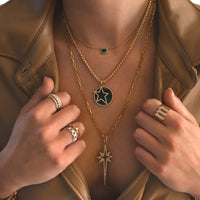 HOLLOW DIAMOND STAR PENDANT