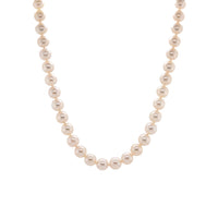 7-7.5mm Akoya Pearl Necklace: Pearl necklace on a white background