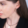 OPEN BAR DIAMOND HUGGIES w/ REVERSIBLE WHITE & BLACK DIAMOND ROUND EARRING EXTENSIONS