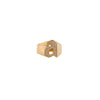"A" Alphabet Signet Ring: A 14K gold signet ring with a letter 'A' design, set with small diamonds.