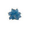 Aquamarine Pom Pom Ring: A gold band ring with a cluster of large aquamarine gemstones made into a flower-shaped centerpiece.