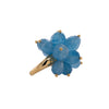 Aquamarine Pom Pom Ring: A gold band ring with a cluster of large aquamarine gemstones made into a flower-shaped centerpiece.