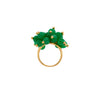 Burmese Jade Pom Pom Ring: A 14K gold ring with a green Burmese jade pom-pom design