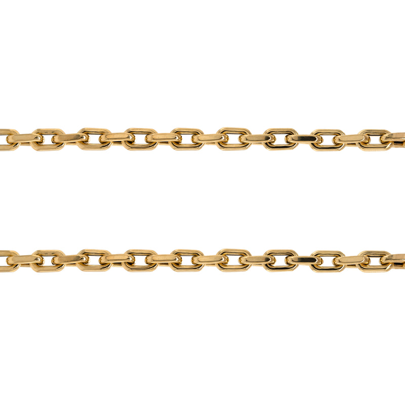 Chubby Diamond Cut Chain Necklace: A 14K yellow gold diamond cut chain necklace with a lobster clasp fastening, displayed on a plain background.