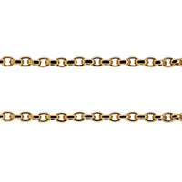 Chubby Oval Link Chain: A 14K gold oval link chain necklace with a lobster clasp fastening, displayed on a white background.
