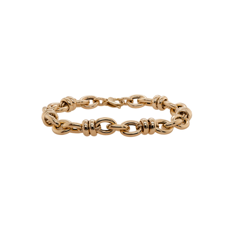 14K gold Chubby Rondelle Link Bracelet on a white background
