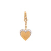 Diamond Eclipse Heart Pendant, 14K gold heart-shaped charm with embedded white stones on a white background
