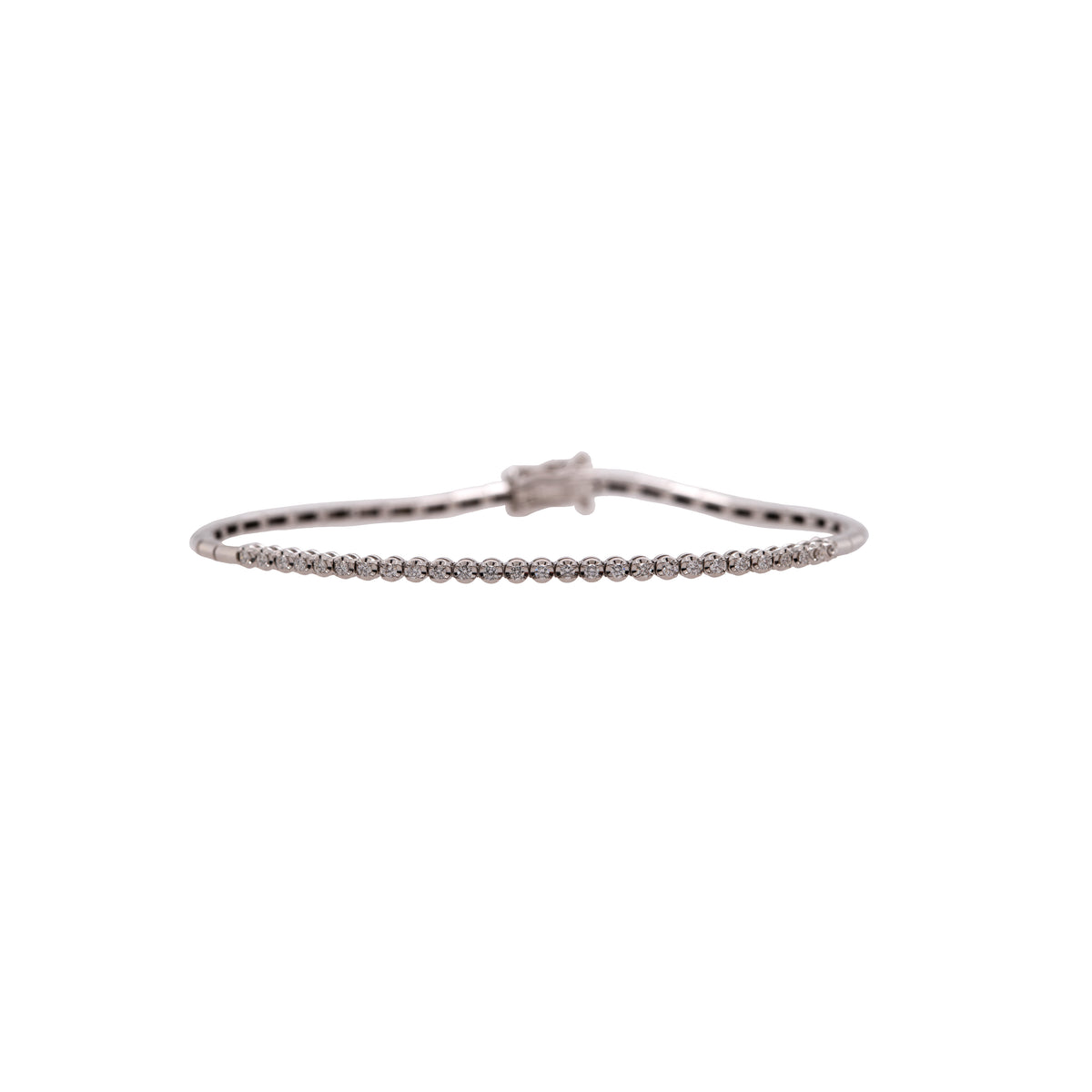 Diamond Liquid Bracelet, 14K white gold bracelet on a white background