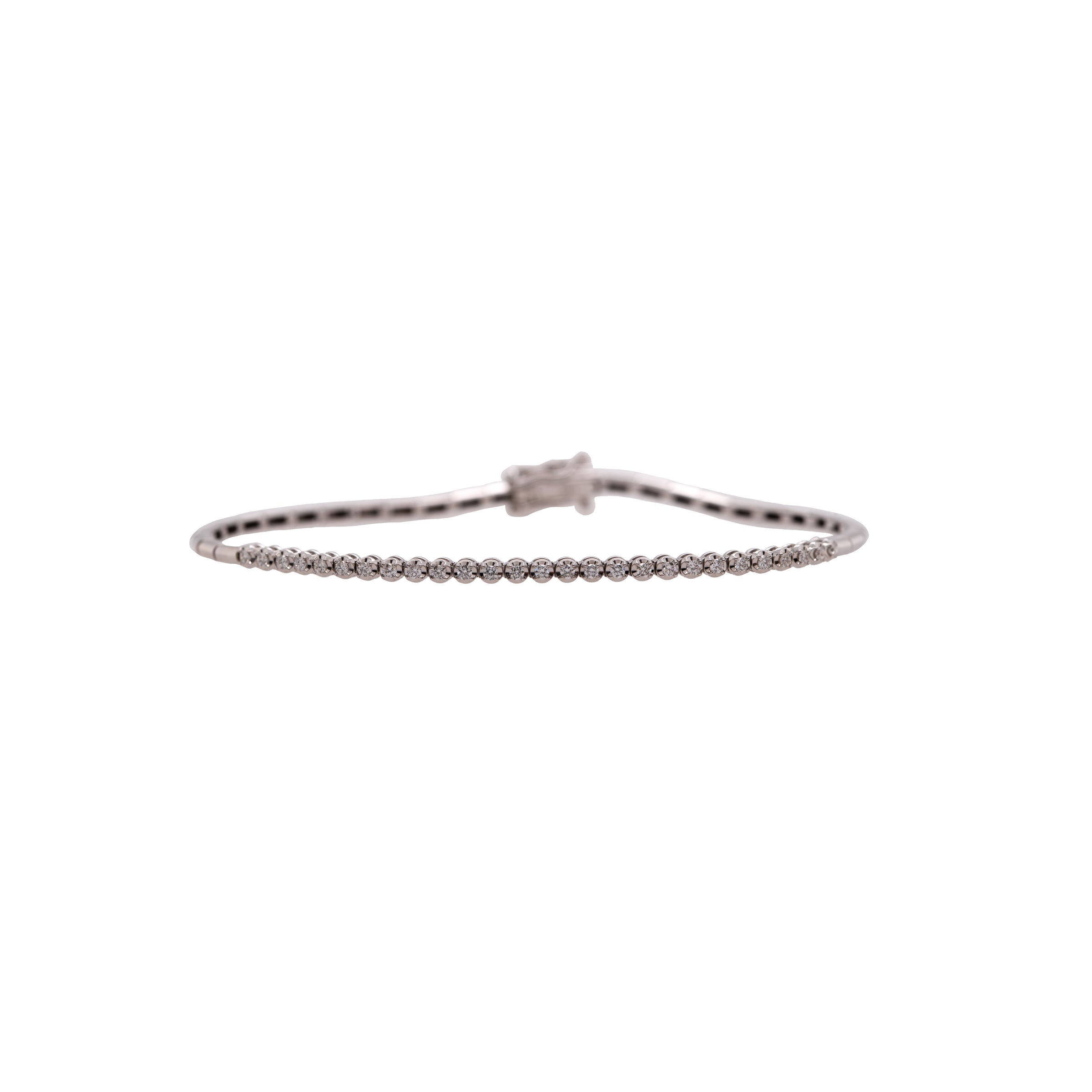 Diamond Liquid Bracelet, 14K white gold bracelet on a white background