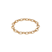 Diamond Oval Link Charm Bracelet, a 14K gold diamond bracelet with oval links