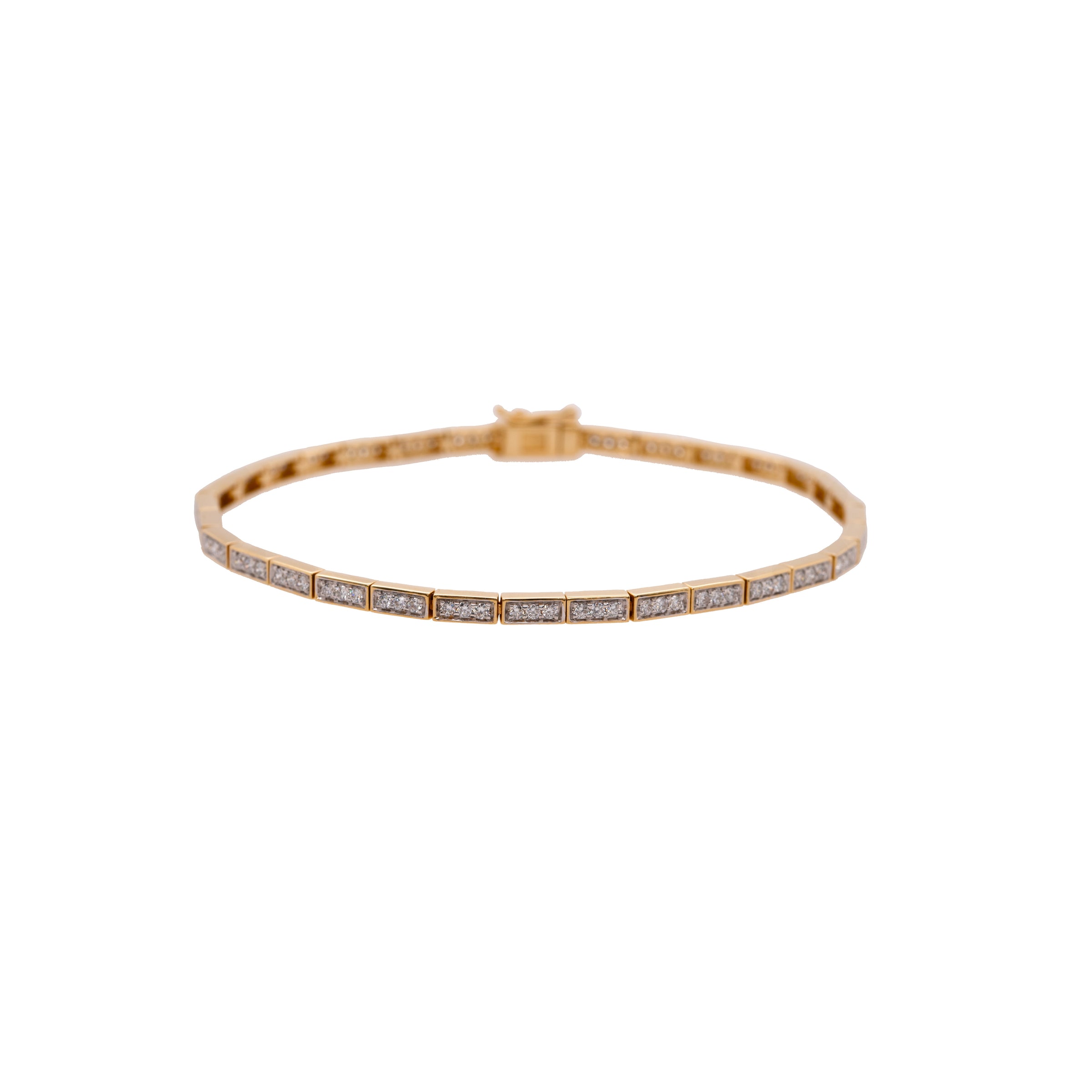 Diamond Serpent Bracelet, a bracelet made of 14K yellow gold with diamond accents, featuring a box clasp fastening.