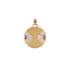 Diptyph Floral Medallion : 14K gold medallion with a flower design on a white background