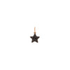 Black diamond side of the Double-sided Puffy Star Pendant, 14K Gold star-shaped pendant with black stones on a white background