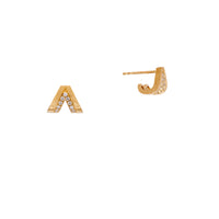 Double Arrow Studs: a pair of 14K gold stud earrings 