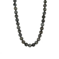 Eagle Eye Necklace, necklace with gray beads on a white background