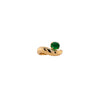side view of 14K gold ring with a green gemstone, Floating Tsavorite Ring, on a white background