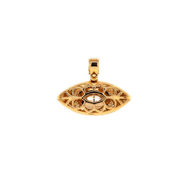 Back of Floral_Evil_Eye_Amulet, 14K gold pendant in white background