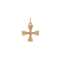 Floral Pendant: A gold floral pendant with a diamond-encrusted center