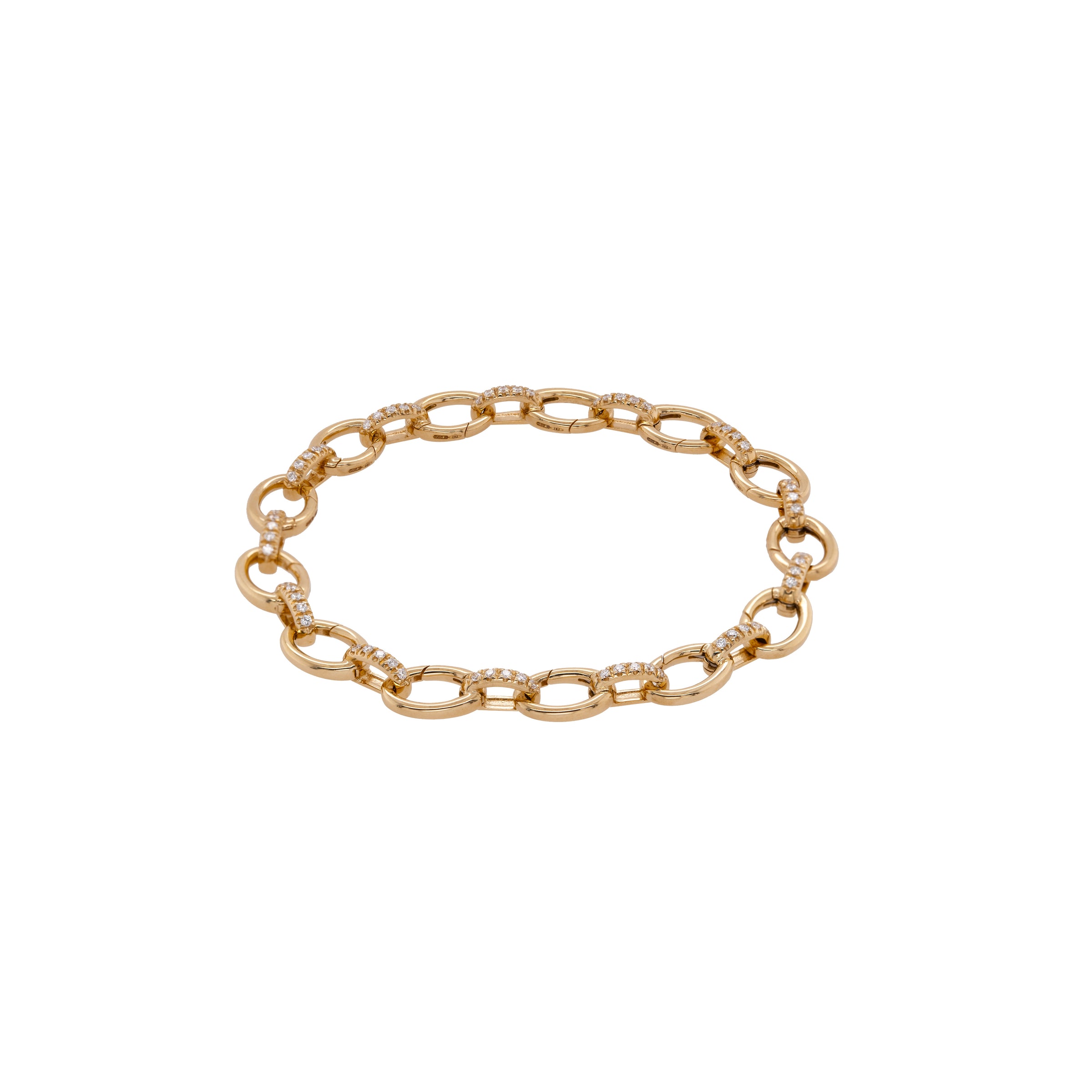 DIAMOND OVAL LINK CHARM BRACELET
