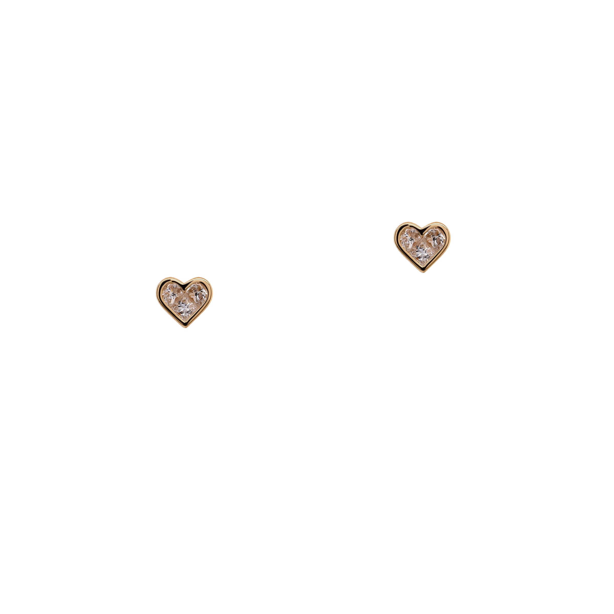 ILLUSION HEART STUDS