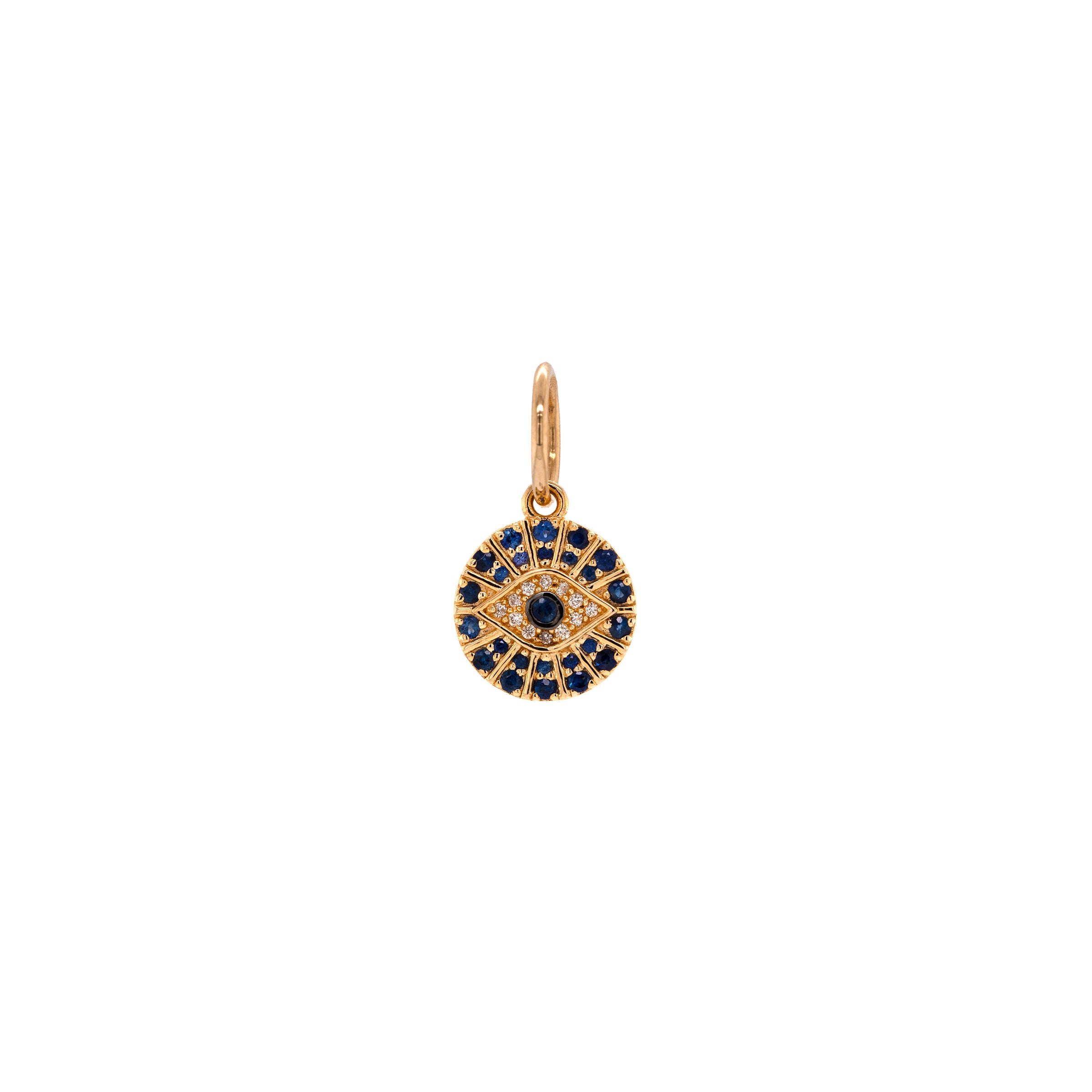 BABY BLUE SAPPHIRE EVIL EYE MEDALLION