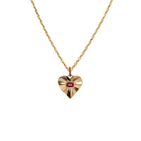 PINK TOURMALINE SPIRAL HEART PENDANT