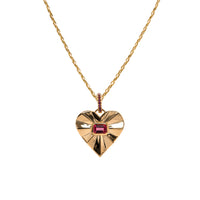 PINK TOURMALINE SPIRAL HEART PENDANT