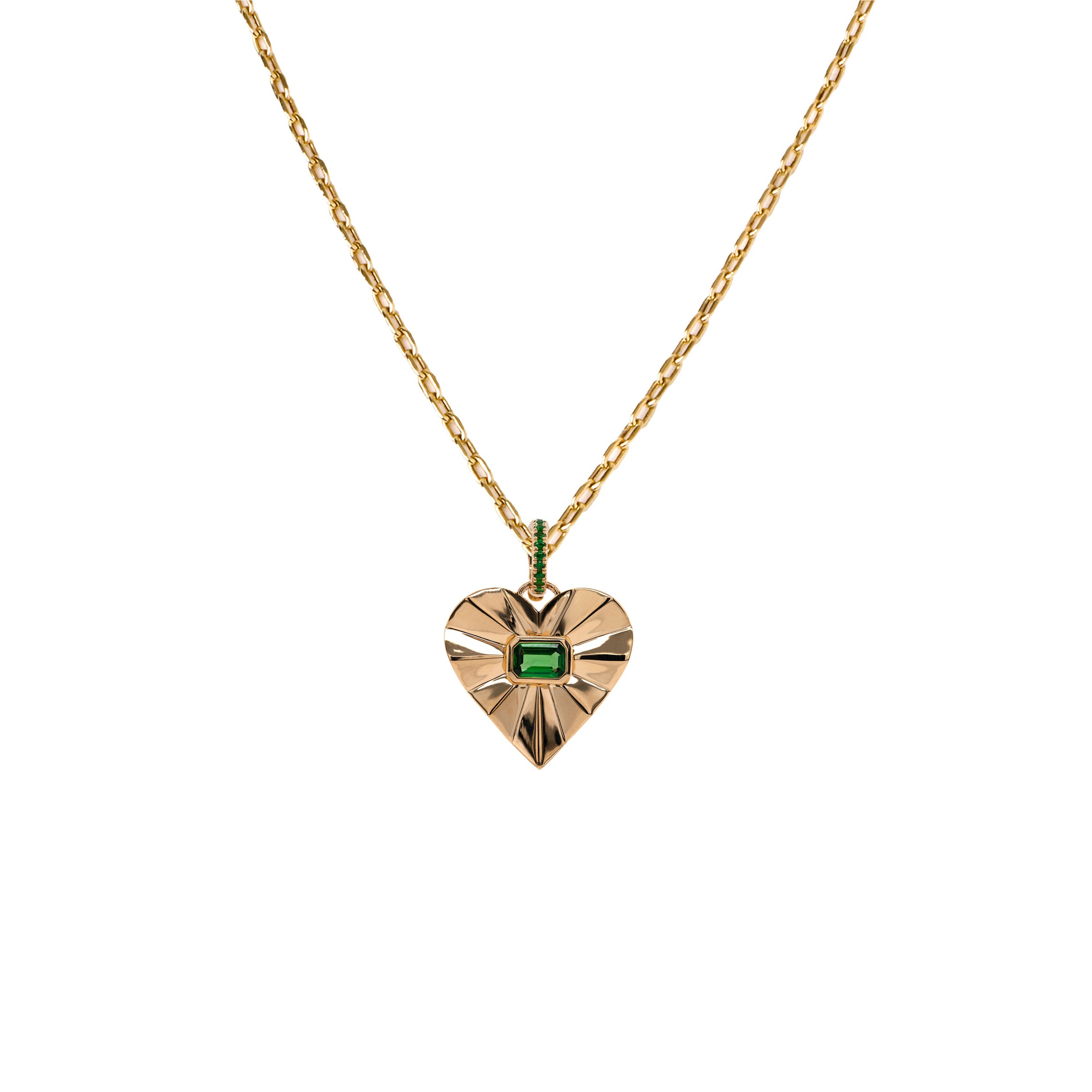 TSAVORITE SPIRAL HEART PENDANT