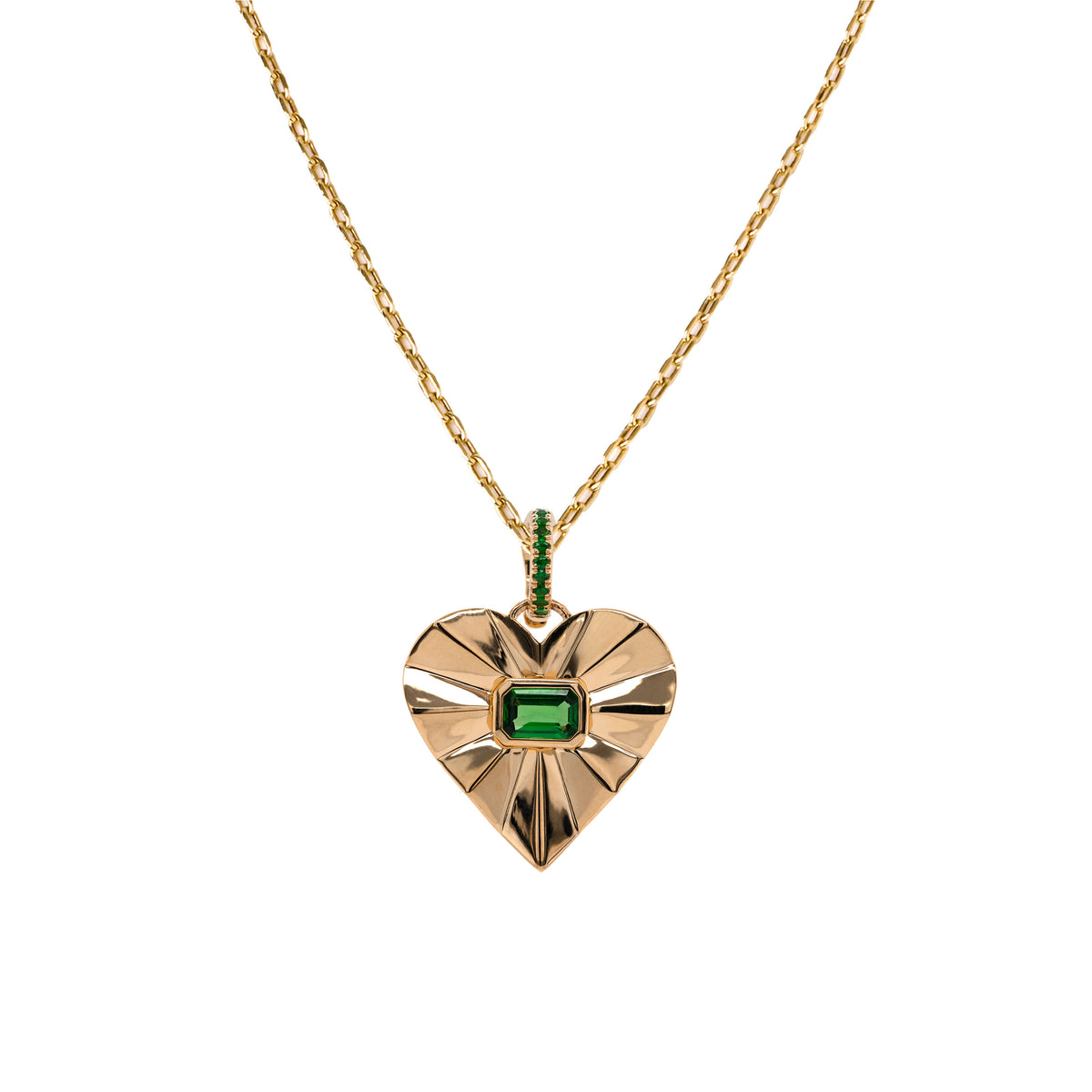 TSAVORITE SPIRAL HEART PENDANT