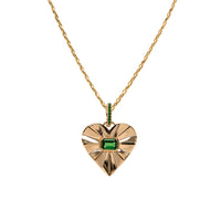 TSAVORITE SPIRAL HEART PENDANT