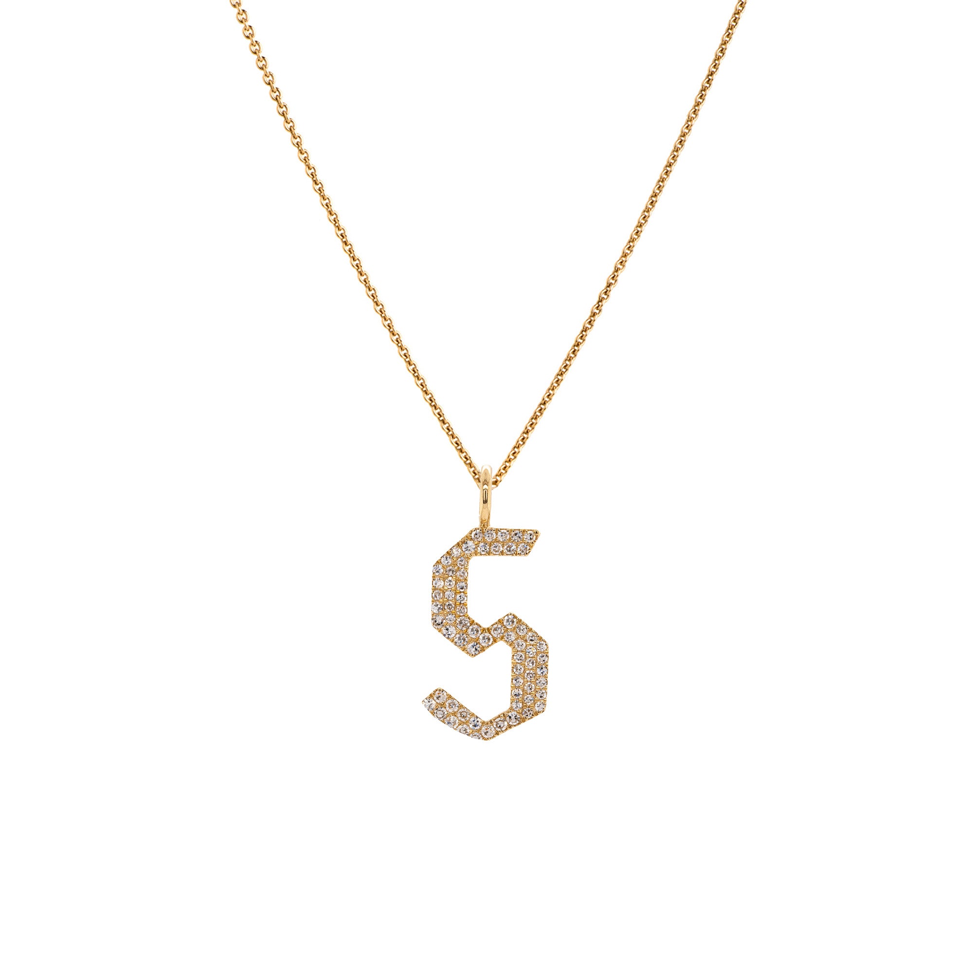 LARGE WHITE DIAMOND ALPHABET PENDANT