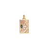 LONDON BLUE TOPAZ FLORAL EVIL EYE DOG TAG